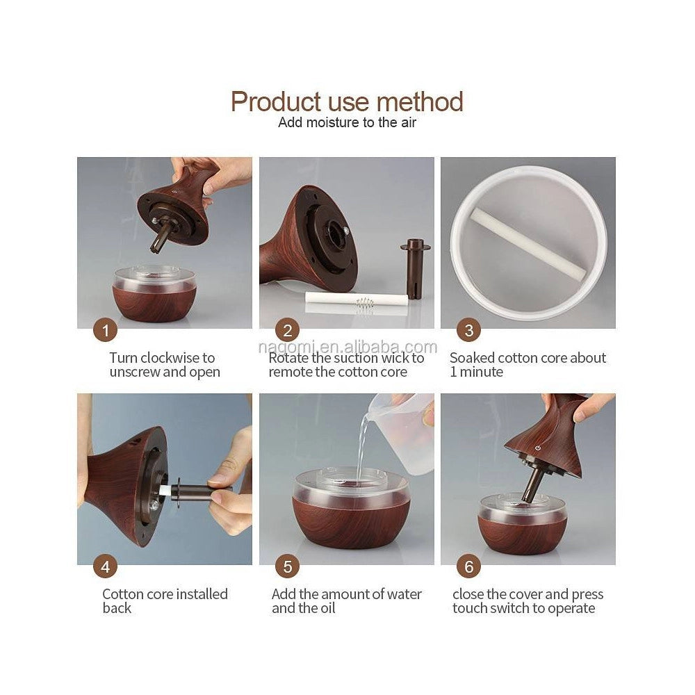 Trade Shop - Umidificatore Ultrasuoni Diffusore Di Aromi Oli Essenziali Per Aromaterapia Ascu -