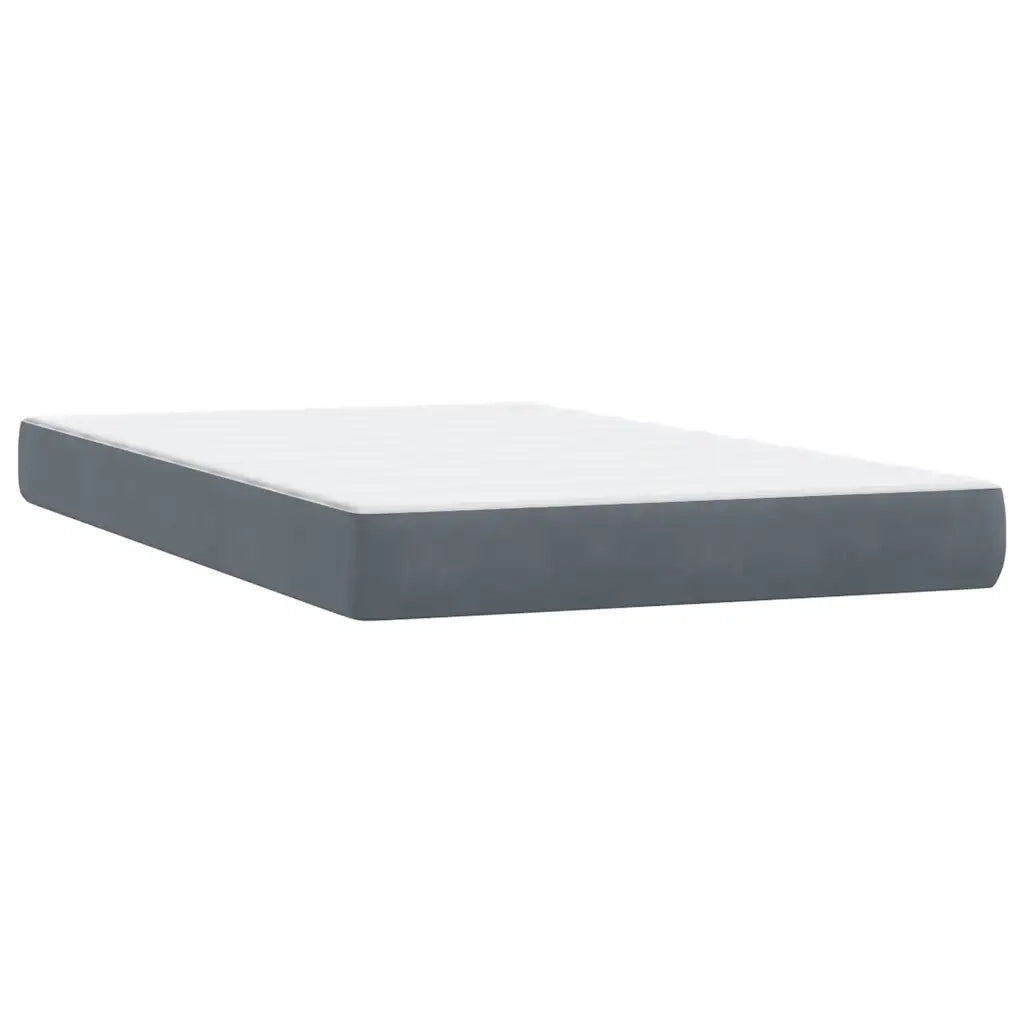 Giroletto a Molle con Materasso Grigio Scuro 120x220 cm Velluto 3316636