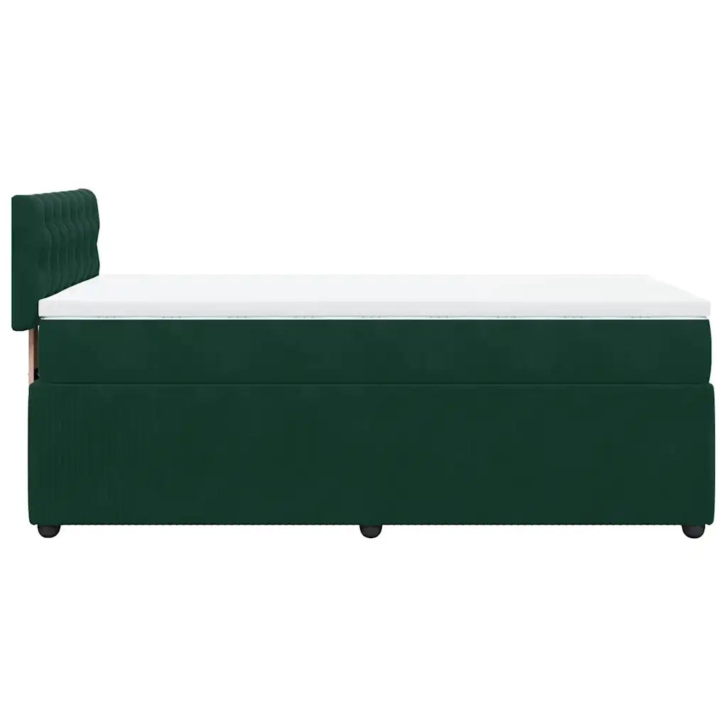 Giroletto a Molle con Materasso Verde Scuro 90x200 cm Velluto 3289947