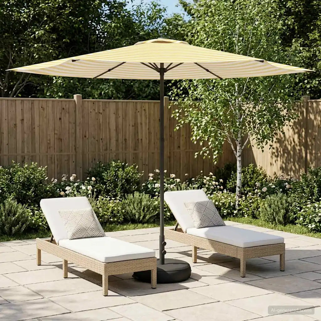 Ombrello da giardino 300 x 300 cm Poliestere Rettangolare 42036237