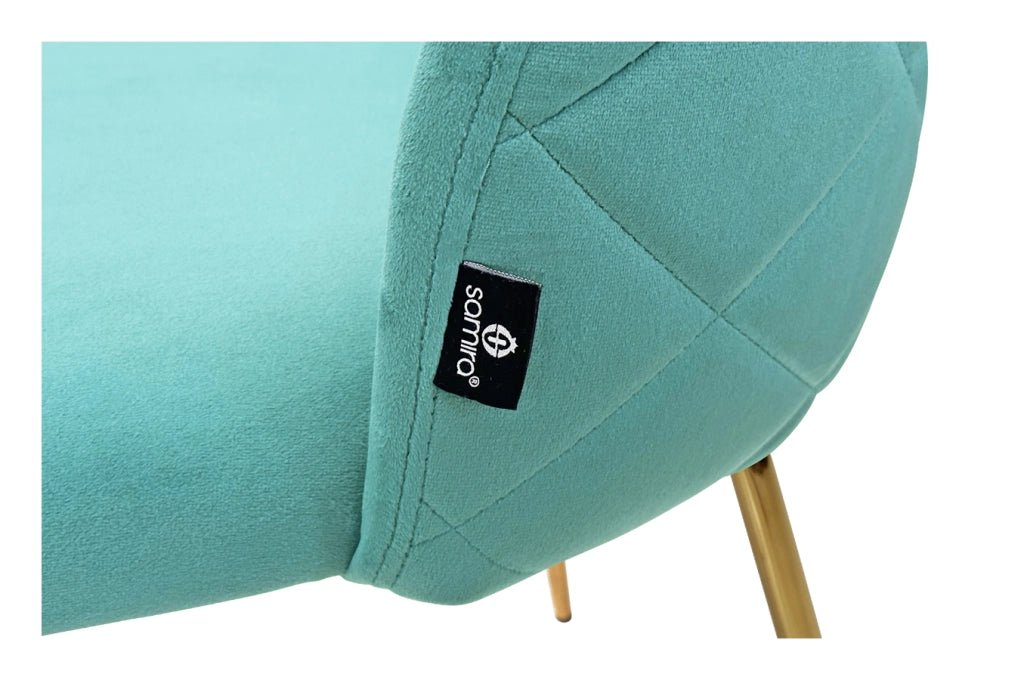 Sedia da pranzo imbottita in velluto verde tiffany (2 pz) - Nicole - SD20NIG