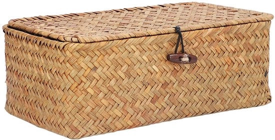 Cestino a intrecci di rami - Cassetto multifunzionale - Borsa decorativa e pratica - Beige - Adatto per ogni stanza