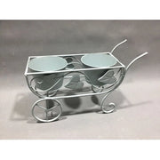 C FIORIERA 2 POSTI C/RU 48X19X31CM AZZURRO CH EPOQUE- 2,0 pz