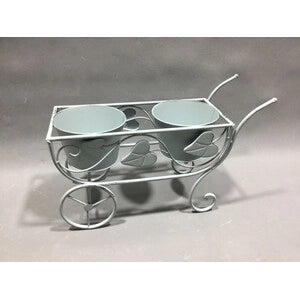 C FIORIERA 2 POSTI C/RU 48X19X31CM AZZURRO CH EPOQUE- 2,0 pz