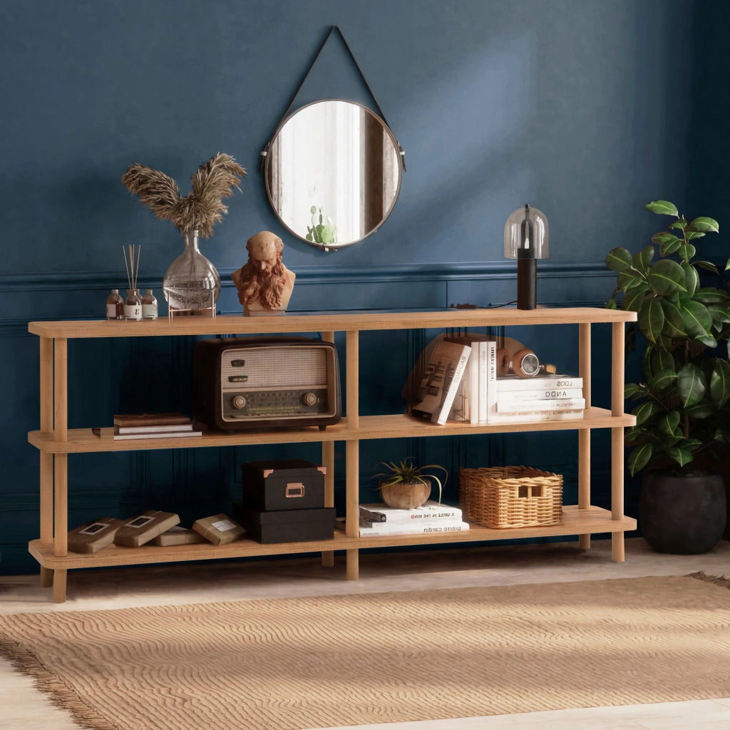 Libreria in legno "Zen" - 180 x 35 x 75 cm - Marrone