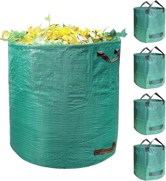 Sacchi per erba 5 Pack - 72 Galloni - Sacchi impermeabili per rifiuti - Riciclabili - Con maniglie - Per la cura del prato