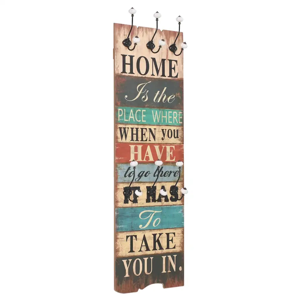 Appendiabiti da Parete con 6 Ganci HOME IS 120x40 cm CFW1156363