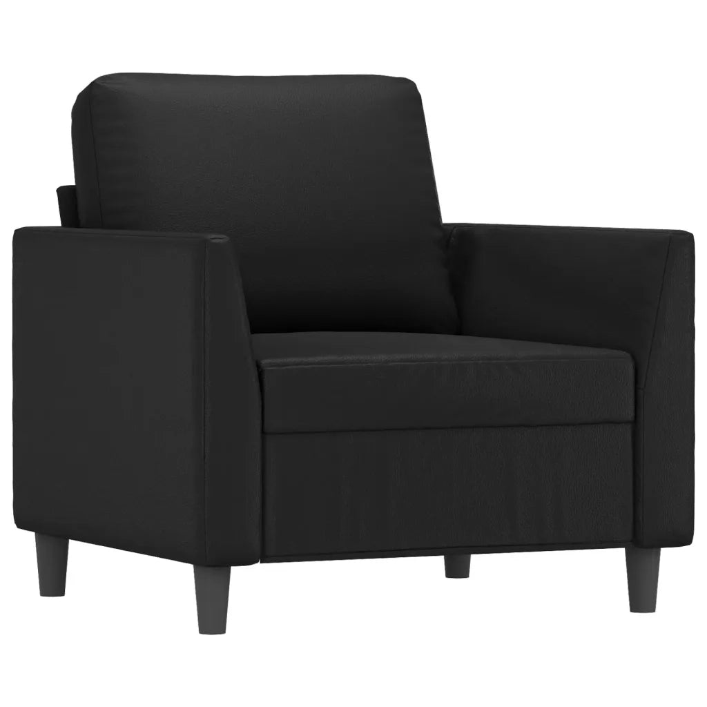 Set di Divani 3 pz con Cuscini Nero in Similpelle 3201740
