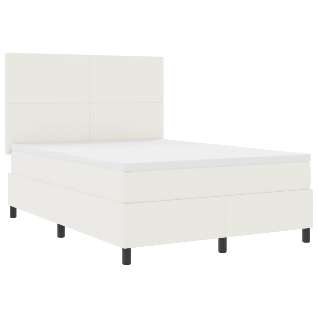 Letto a Molle con Materasso&LED Crema 140x200 cm Velluto