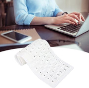 Tastiera da Roll-up Flessibile - USB Cavo Silicone - Progettata per un Design Sigillato - Leggera e Portatile - Silenziosa e Soffice - Per un Tipo Comodo - Bianca .