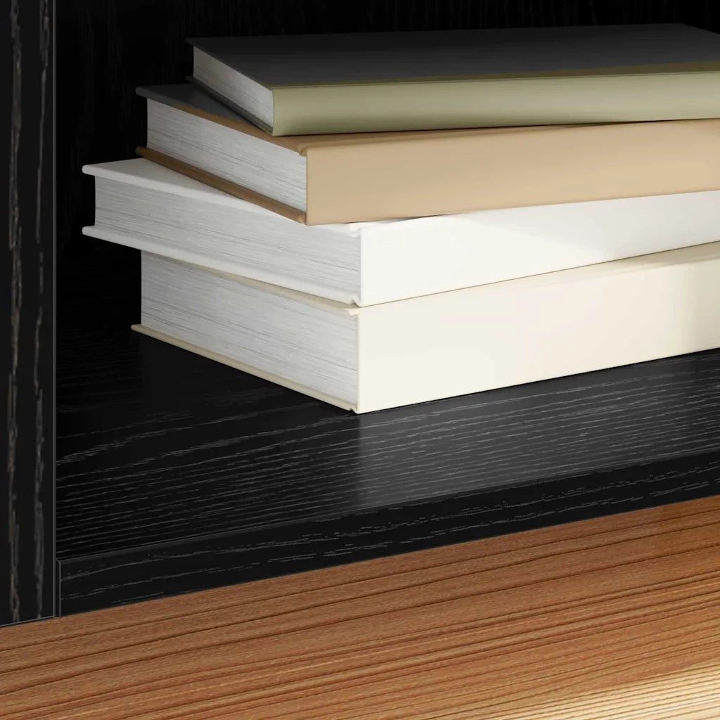 Mobile porta vinili con porta Rovere Nero 121 x 38 x 48 cm 881791