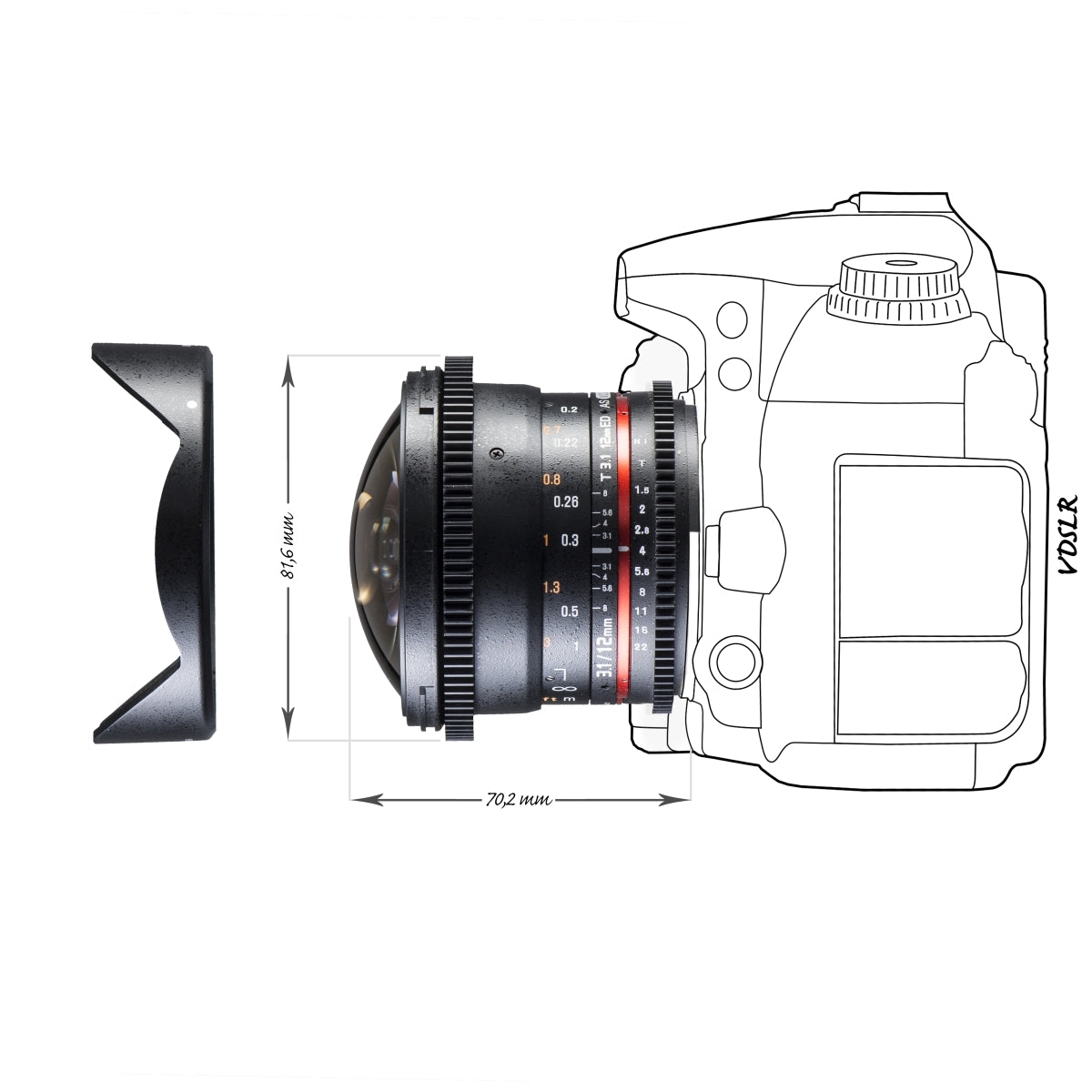12/3,1 Fisheye Video DSLR Nikon F