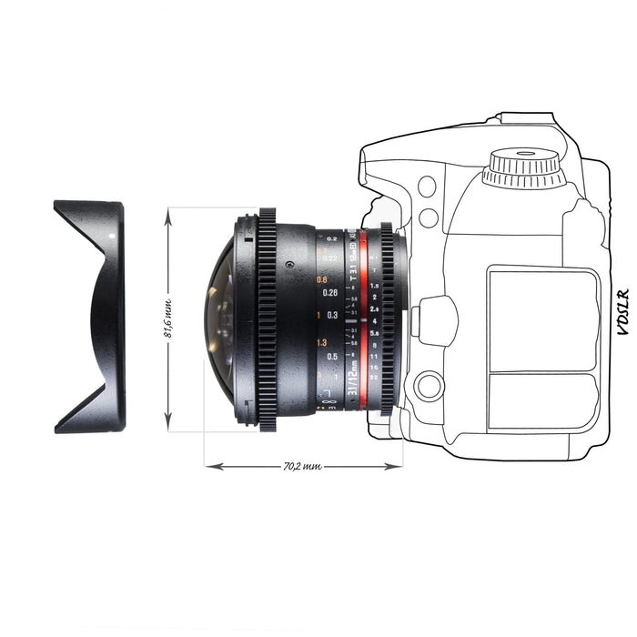 12/3,1 Fisheye Video DSLR Nikon F