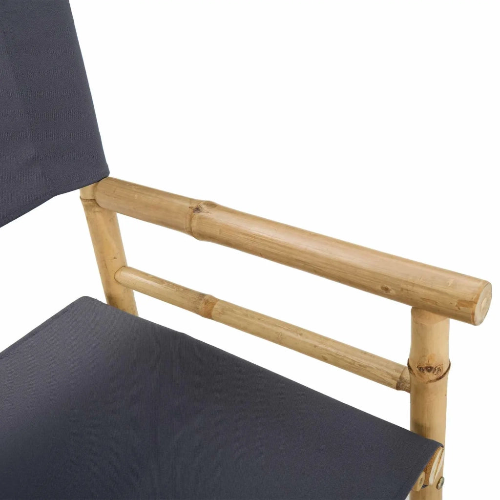 Sedia Direttore Pieghevole 2 pcs Naturale Bambù