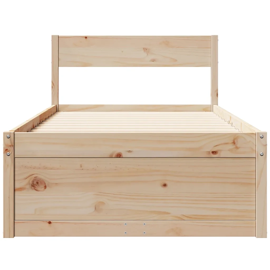 Letto senza Materasso 75x190 cm in Legno Massello Pino