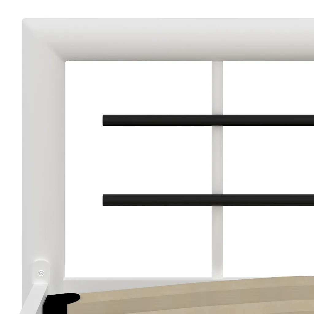 Letto matrimoniale | Letto per adulti | Giroletto Bianco e Nero in Metallo 180x200 cm