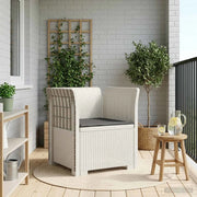 Poltrona a 1 Posto con Cuscino Aspetto Rattan PP Bianco 8011861