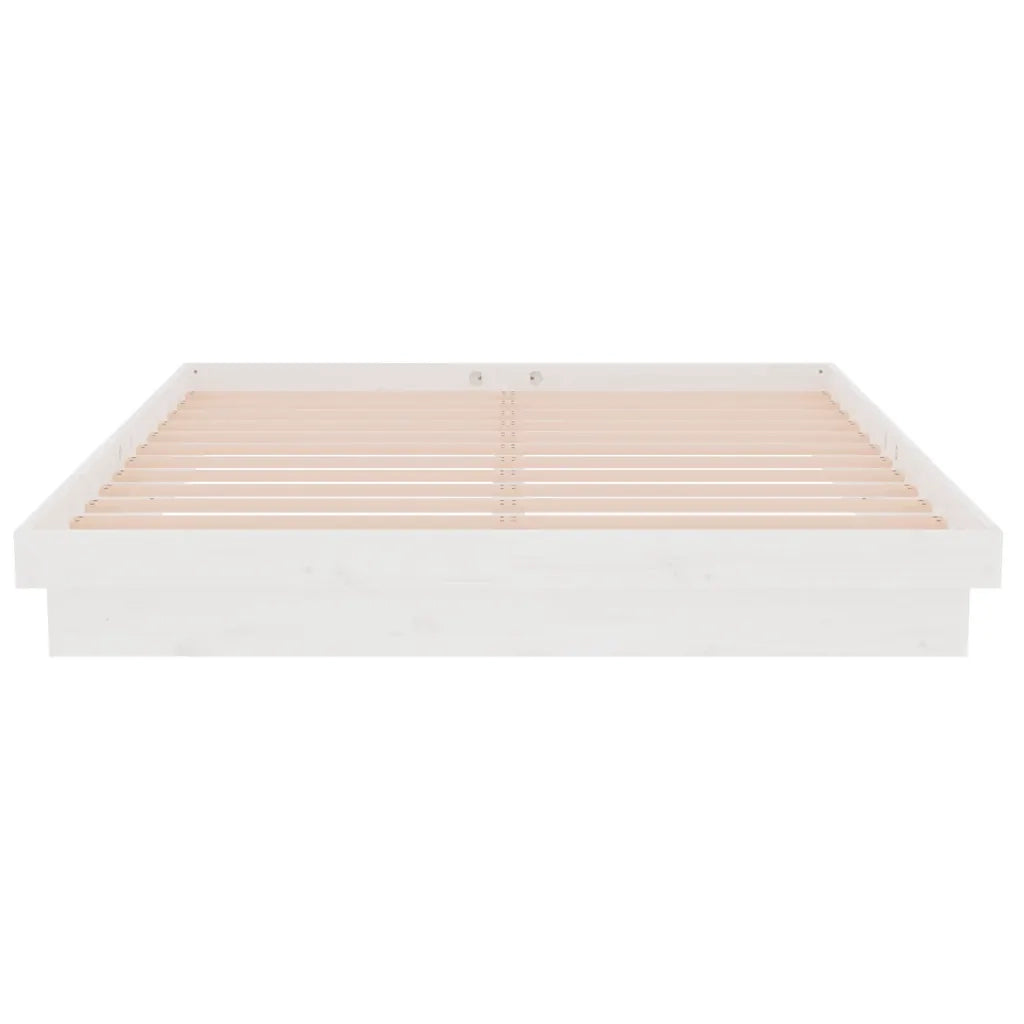 Giroletto-Struttura Letto Bianco in Legno Massello 150x200 cm King Size 706127