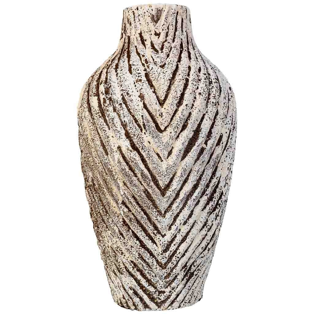 Vaso in resina bianco invecchiato 25x25x46,5h cm