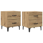 Armadietto per letto 2 pz Rovere artigianale 40 x 35 x 47,5 cm CFW6127215