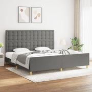 Giroletto senza Materasso-Struttura Letto Grigio Scuro 200x200 cm Tessuto 367527