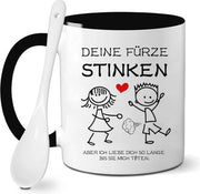 Ceramica divertente per caffè con cucchiaio - 325 ml - Regalo per San Valentino
