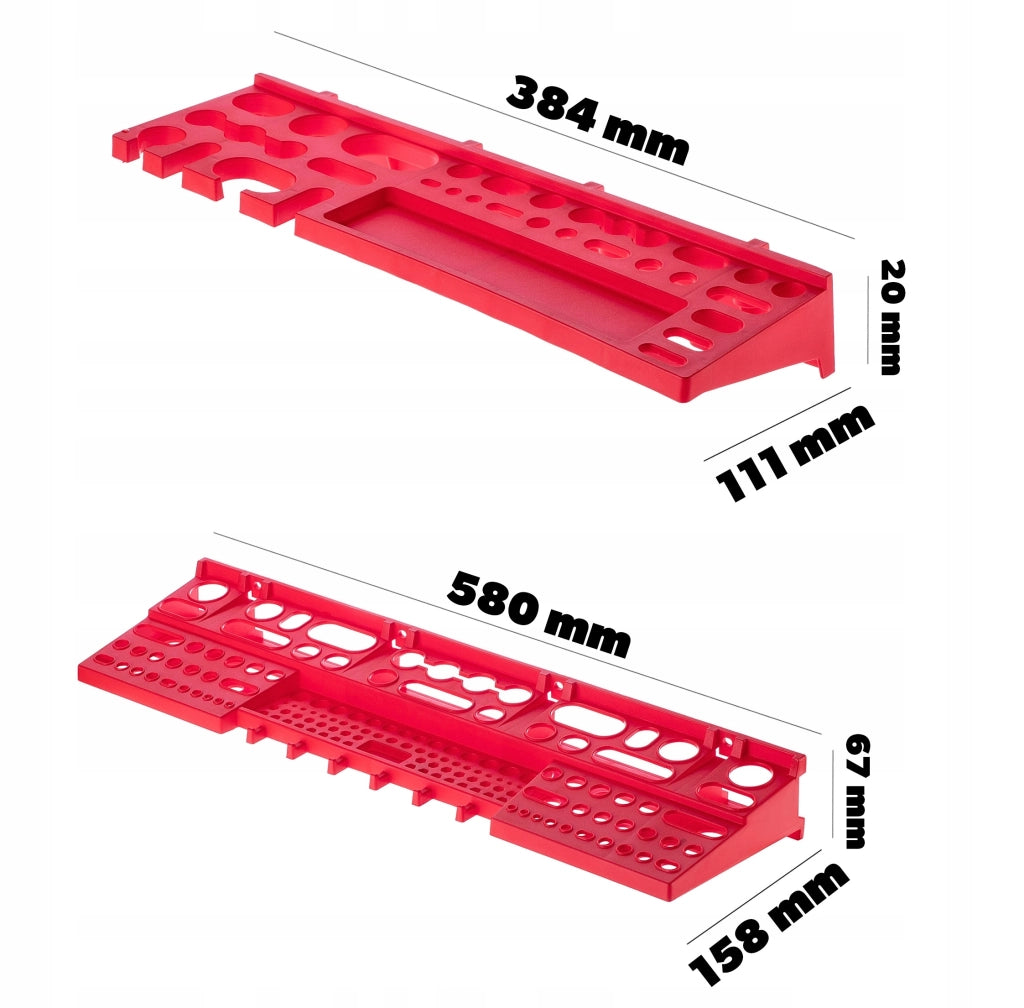 Pannello portautensili da parete KADAX per officina, 174x78 cm, 93 cubi, 20 supporti, garage.