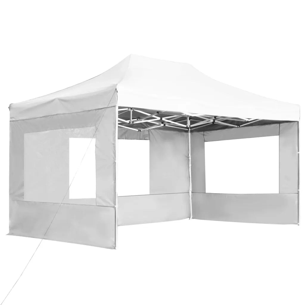 Gazebo Professionale Pieghevole in Alluminio Pareti 4,5x3m Bianco cod mxl 54663