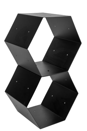 Portalegna per Camino 40x30x35cm in Ferro Verniciato Nero Opaco