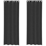 Tende in Voile con Occhielli 2 pz Nero 140x300 cm