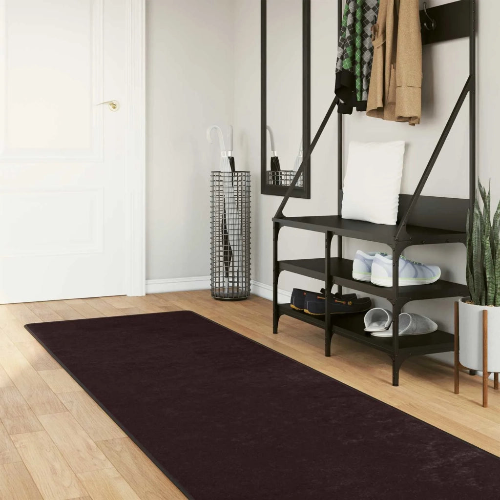 Runner Tappeto MARSA Antracite 80 x 400 cm Poliestere e PVC