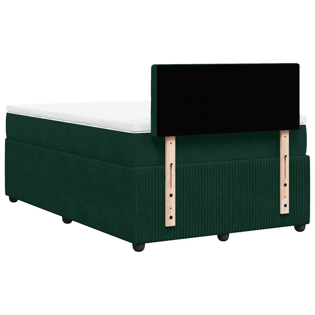 Giroletto a Molle con Materasso Verde Scuro 120x190 cm Velluto 3287701