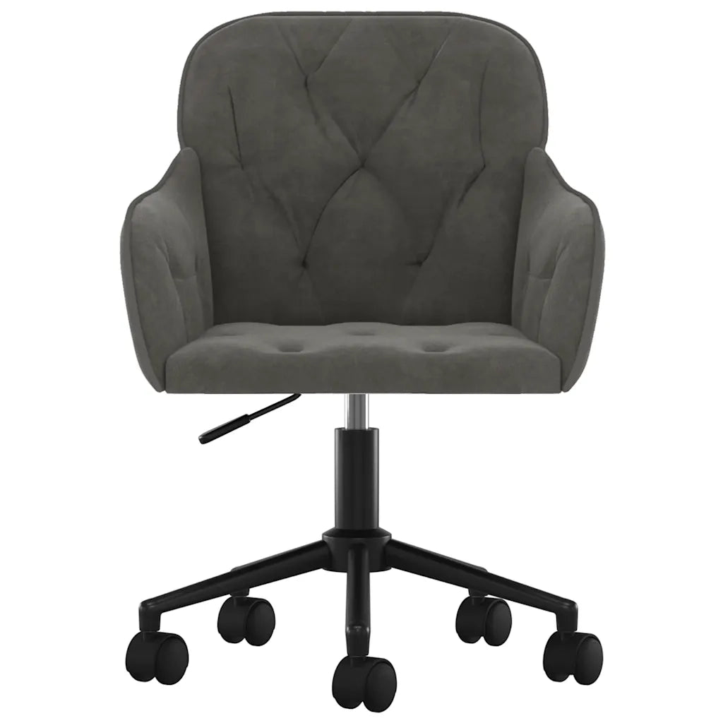 Sedia da Ufficio Girevole in Velluto Grigio Scuro cod mxl 7792
