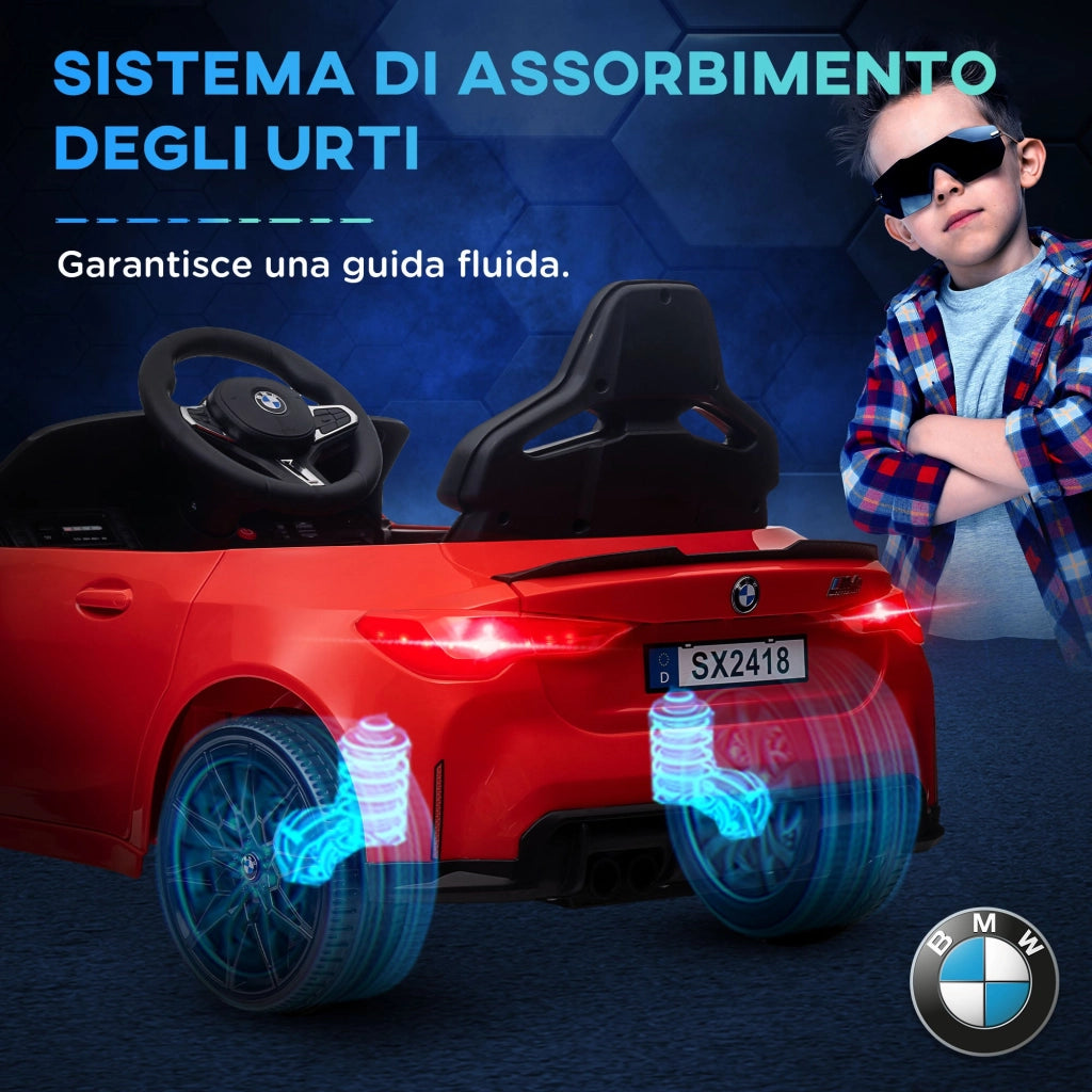 Macchina Elettrica per Bambini Licenza BMW M4 con Telecomando Rosso