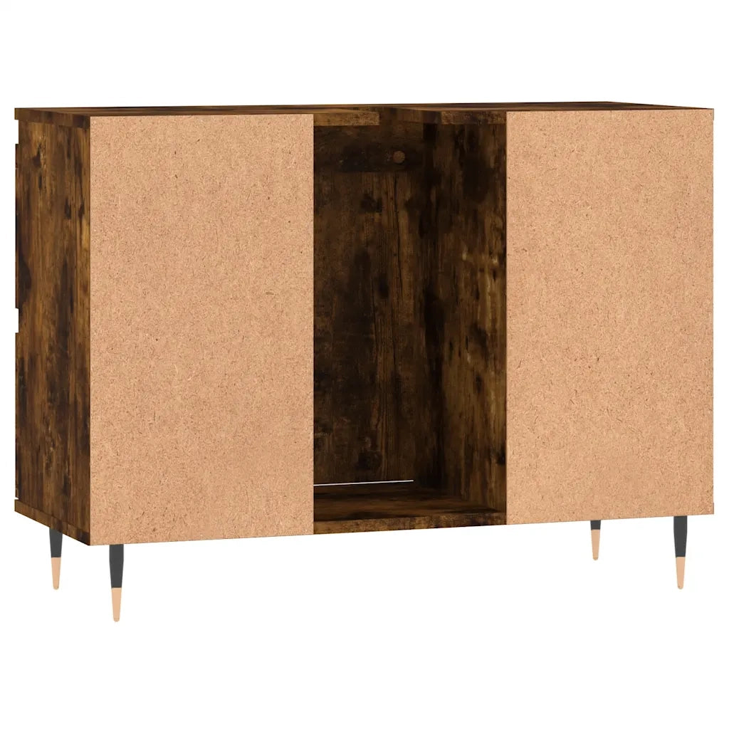 Armadietto Bagno Rovere Fumo 80x33x60 cm in Legno Multistrato 831649