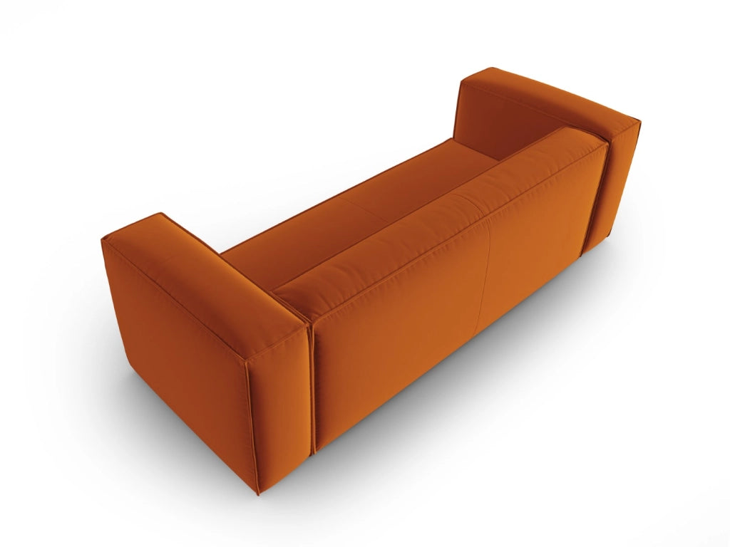 Cosmopolitan Design - Divano "Mackay" 4 posti in velluto terracotta 
