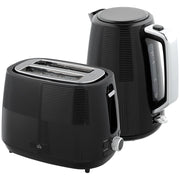 Set bollitore e tostapane, 1,7 L, varie funzioni, acciaio inox, nero