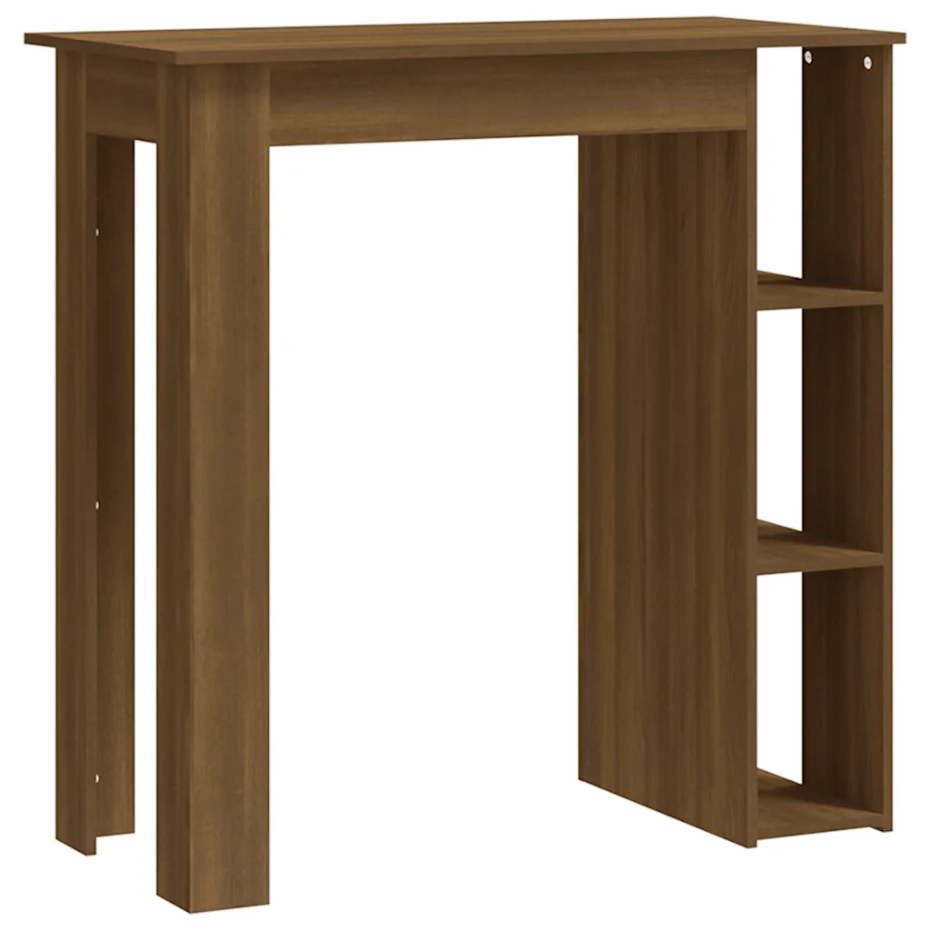 Tavolino da Bar con Ripiani-Tavolino da soggiorno-Tavolo Rovere Marrone 102x50x103,5 cm