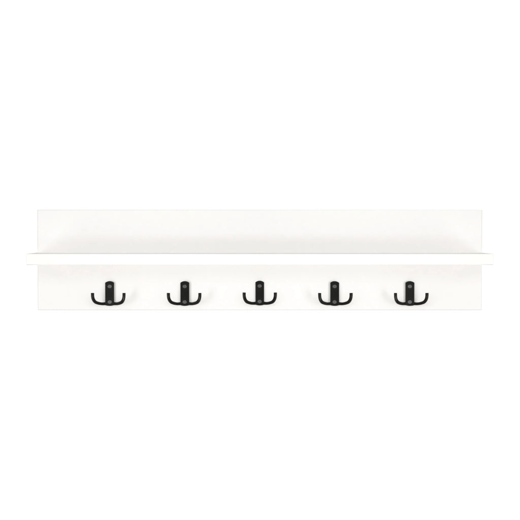 Appendiabiti da Parete Hammarö con Piano di Appoggio 80x13x18 cm Bianco [en.casa]
