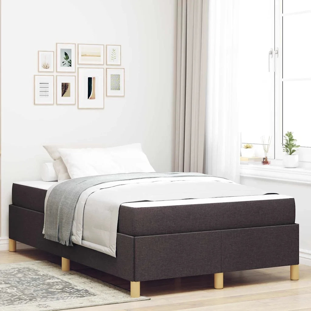 Struttura del letto Marrone Scuro 120 x 190 cm Tessuto