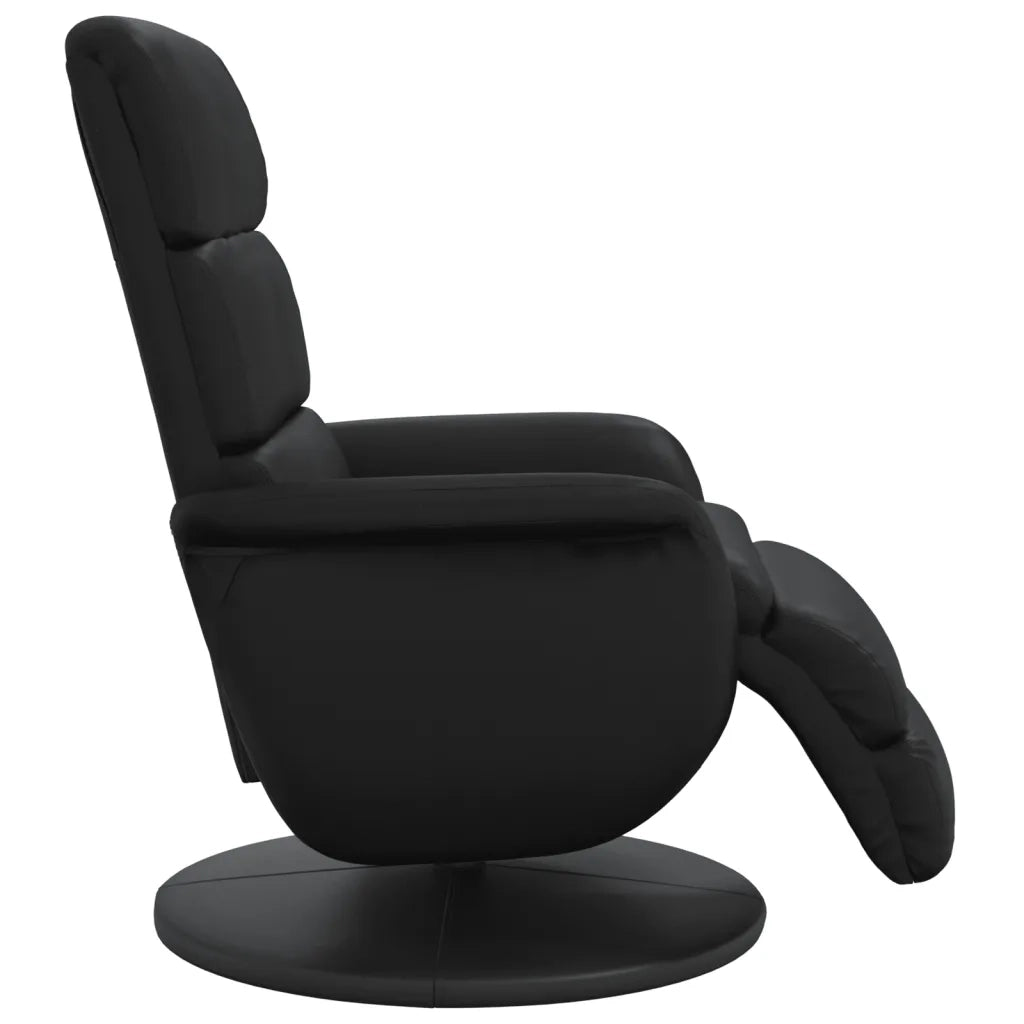 Poltrona Reclinabile con Poggiapiedi Nera in Similpelle 356717