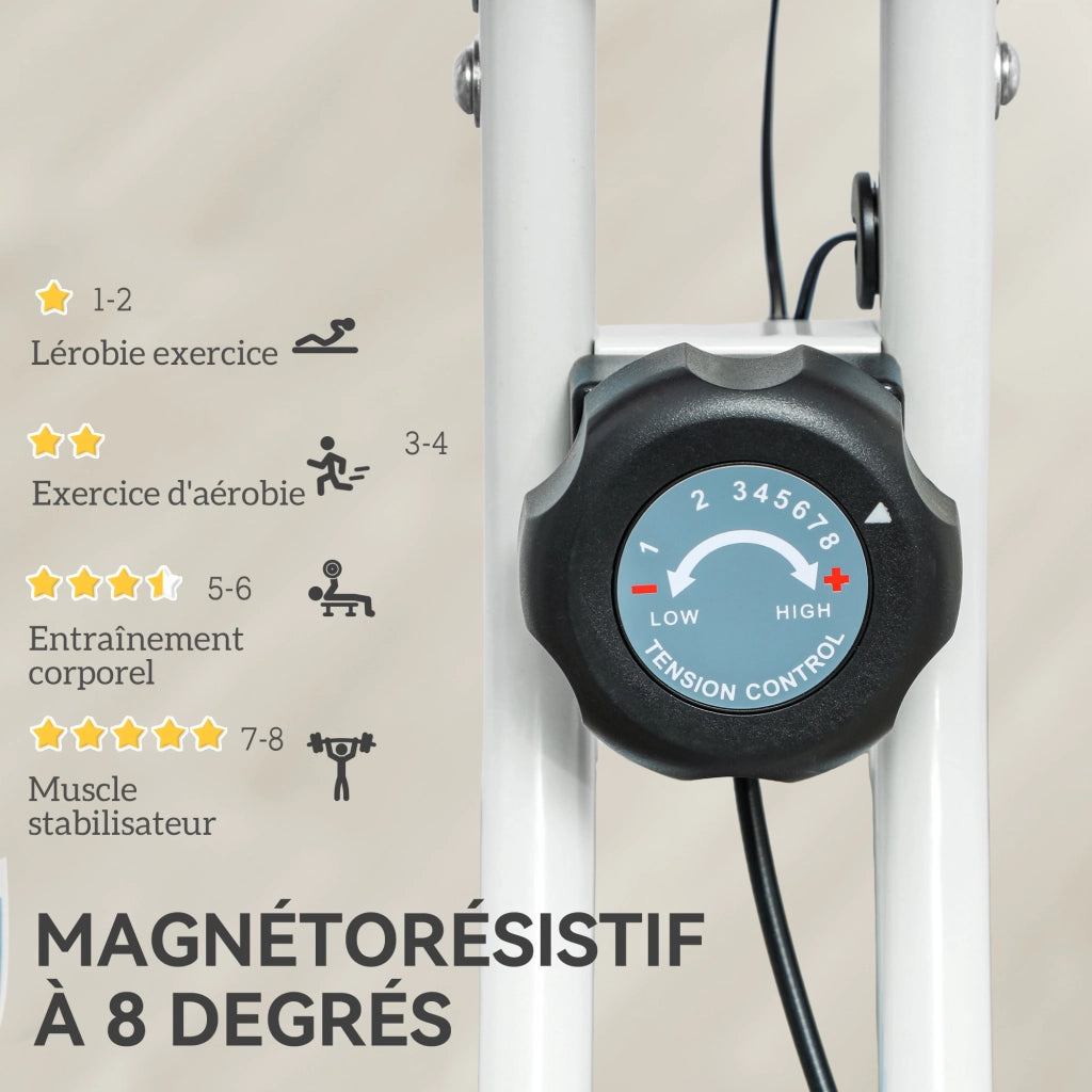 Bicicletta da camera pieghevole ¨C zephmum ¨C 8 livelli resistenza, sella regolabile, rosso