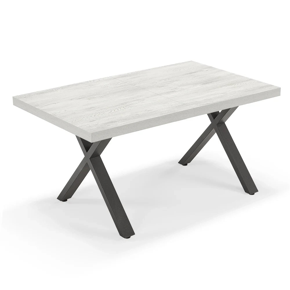 Tavolo allungabile da pranzo Quercia Bianco 160X90 MADE IN ITALY modello PABLO fino a 260 CM per sala da pranzo, cucina e soggiorno, design moderno con top in melaminico