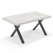 Tavolo allungabile da pranzo Quercia Bianco 160X90 MADE IN ITALY modello PABLO fino a 260 CM per sala da pranzo, cucina e soggiorno, design moderno con top in melaminico