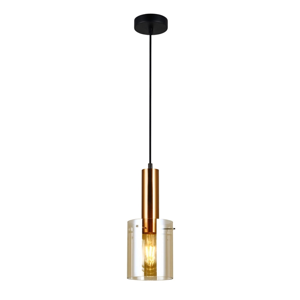Lampada a sospensione Italux Sardo ottone vetro Ø13