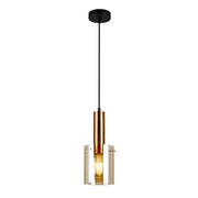 Lampada a sospensione Italux Sardo ottone vetro Ø13