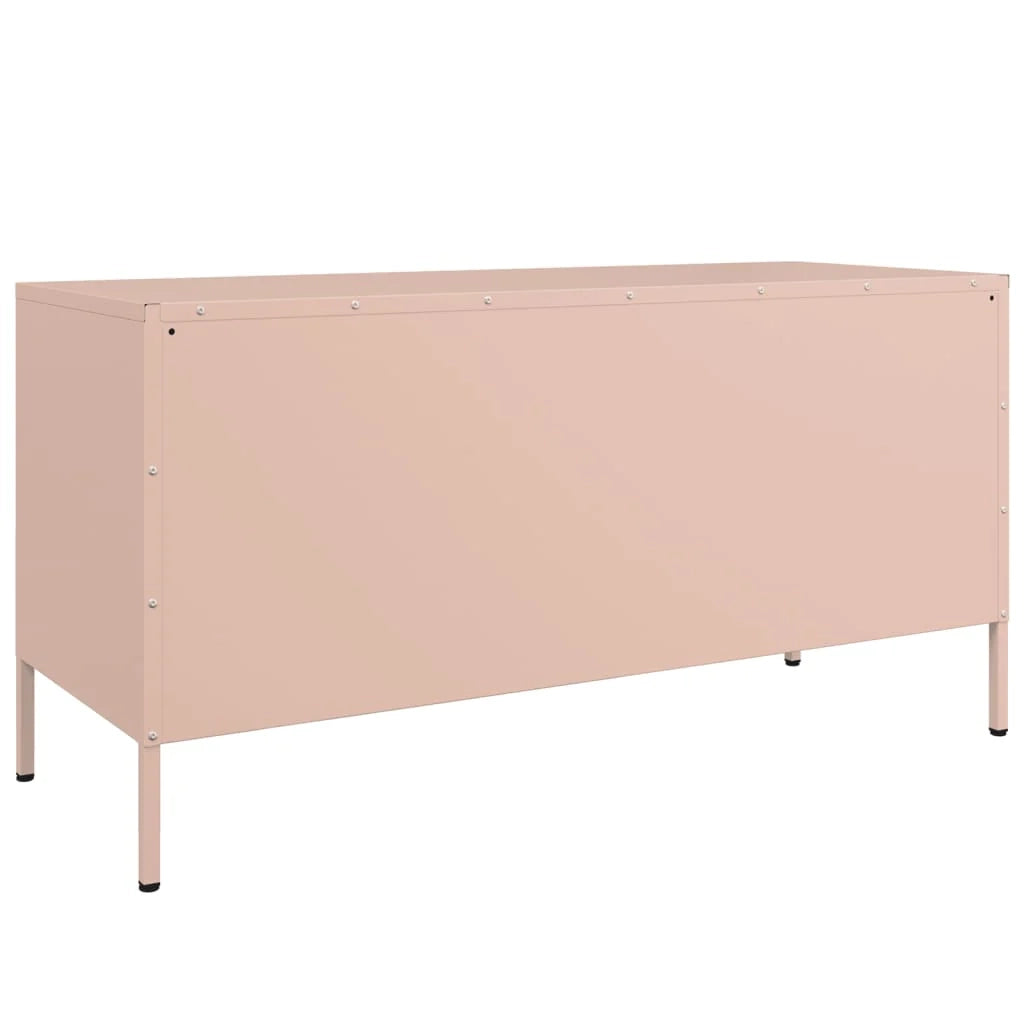 Mobile TV multimediale mensola TV credenza TV sala da pranzo soggiorno camera da letto rosa 100,5 x 39 x 50,5 cm acciaio rosa 02_0028282