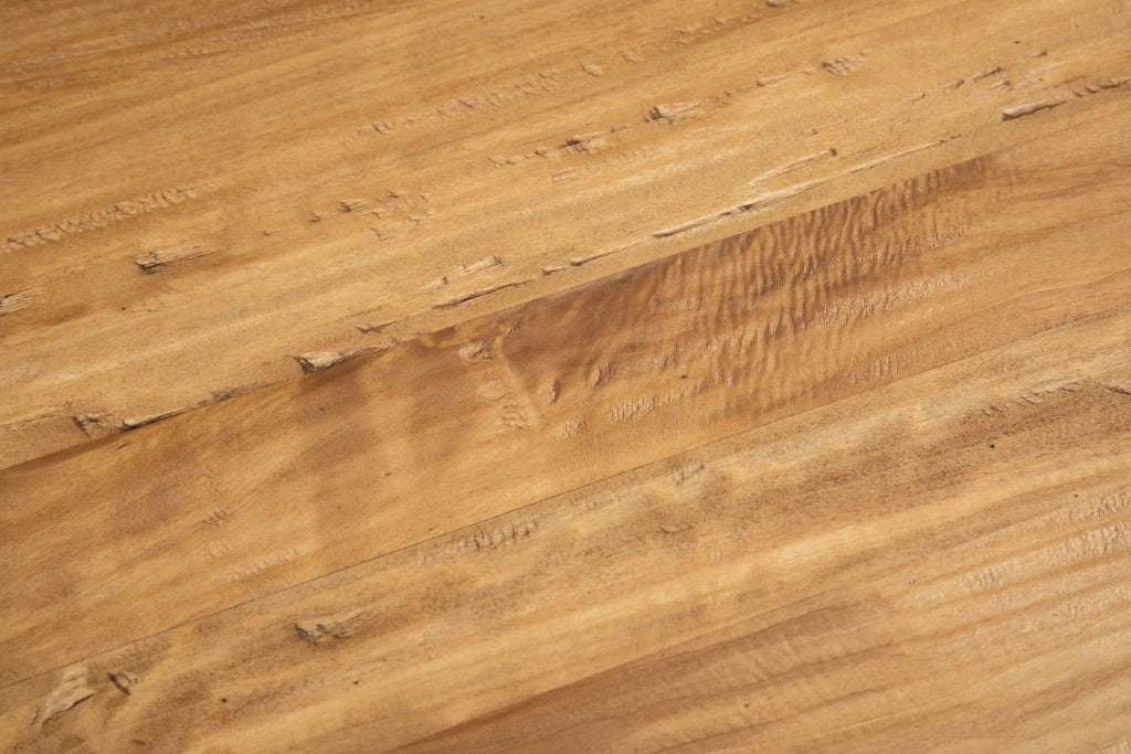 Biscottini Tavolo Country in legno massello di tiglio struttura bianca anticata piano naturale. Made in Italy