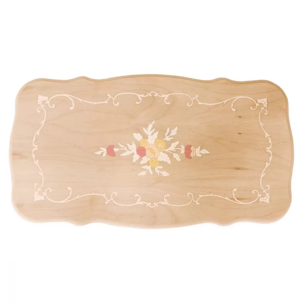 Tavolino rettangolare legno massello intagliato grezzo 77x43x46 - Mobili 2G