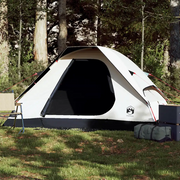 Tenda Campeggio a Cupola 2 Persone-Tenda per Escursionismo Bianca Tessuto Impermeabile 981926